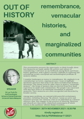 [Webinar] Out of history: remembrance, vernacular memories, & marginalized communities