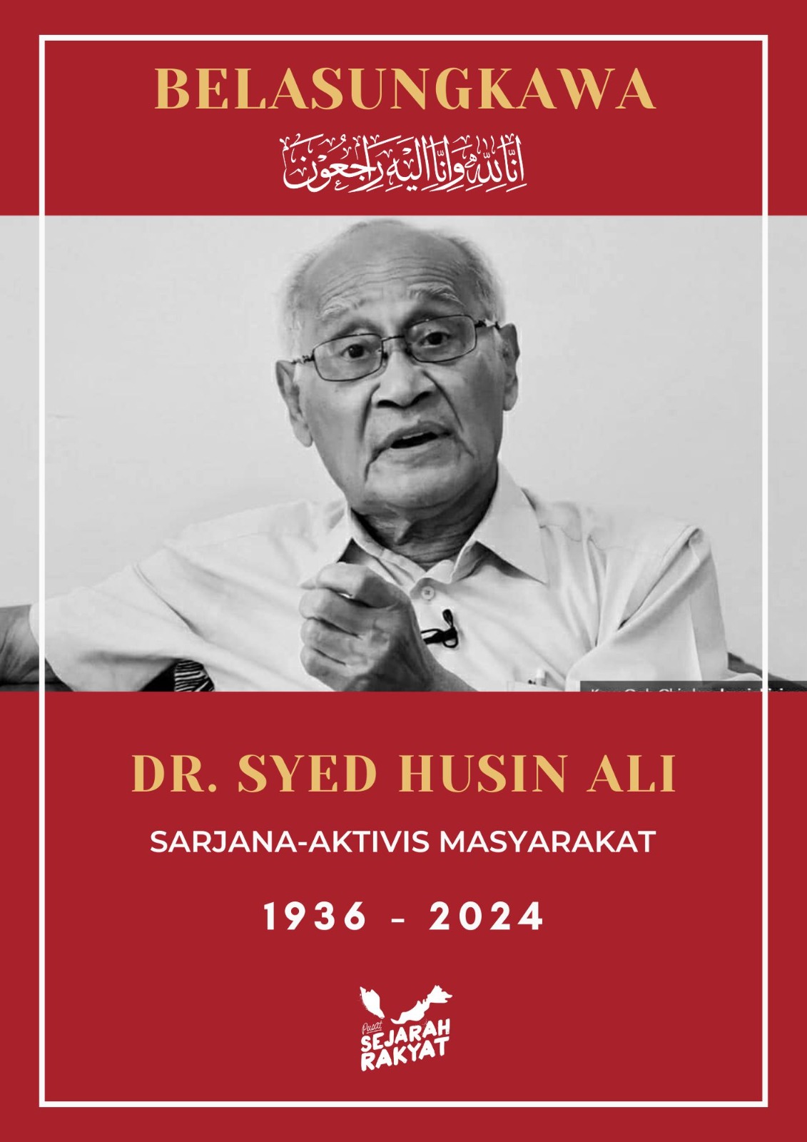 Poster Belasungkawa Dr. Syed Husin Ali